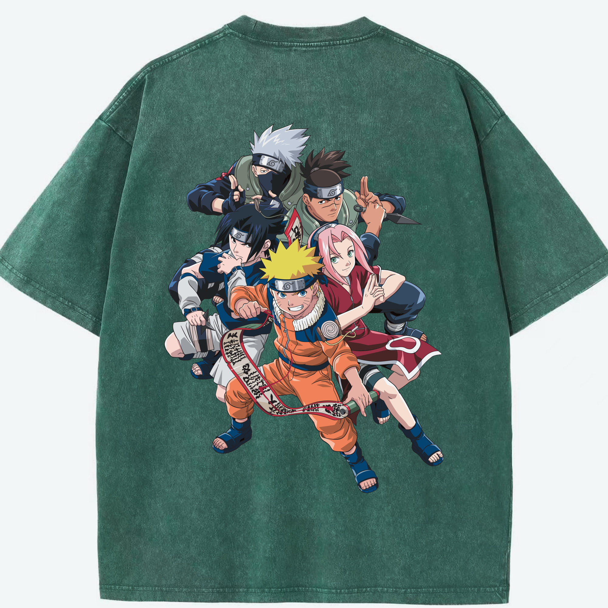 （画像用） NARUTO -ナルト- うずまき ナルト Uzumaki Naruto 綿100% ヴィンテージ風 半袖Tシャツ（背面プリント）